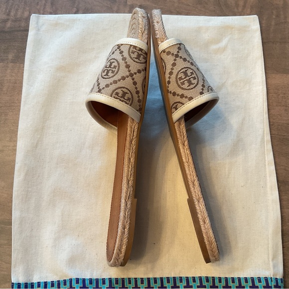 Tory Burch T Monogram Espadrille Slides - Picture 7 of 8